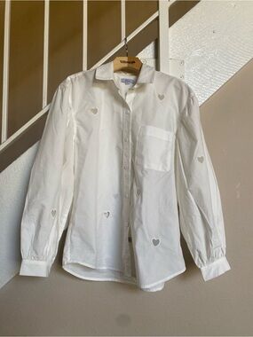 Rails cream-Up Shirt with Heart Cutouts